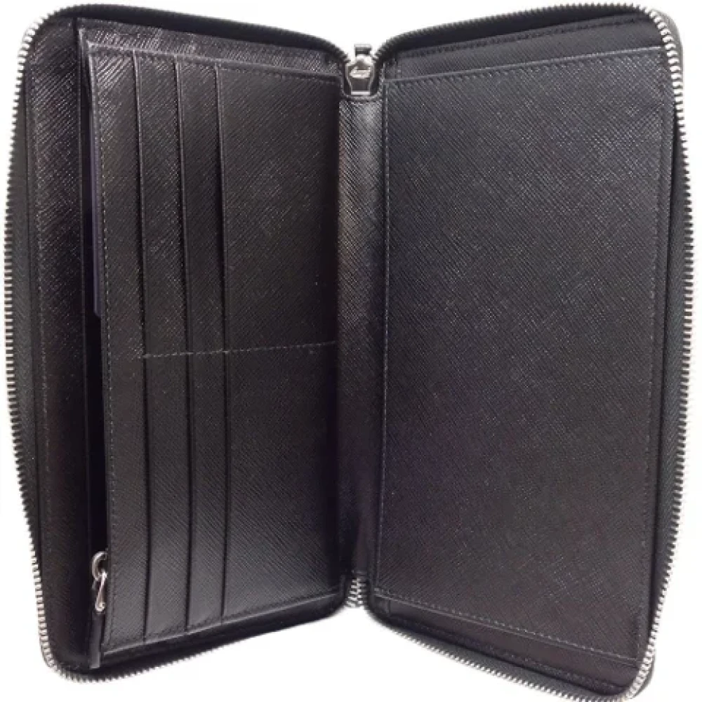 Prada Vintage Pre-owned Leather wallets Black Dames