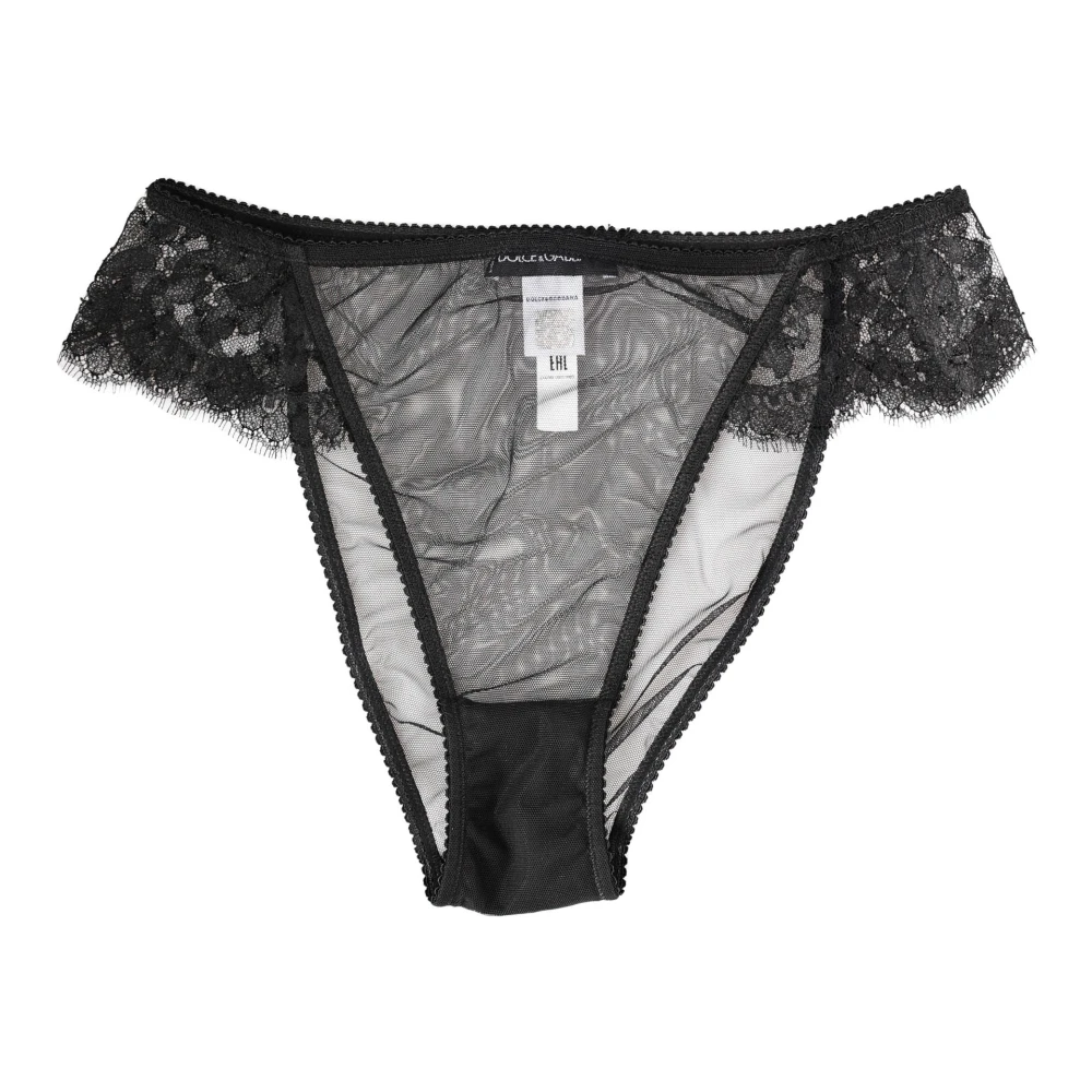 Dolce & Gabbana Donna Nero - Mutande Vita Alta In Pizzo - Underwear - L