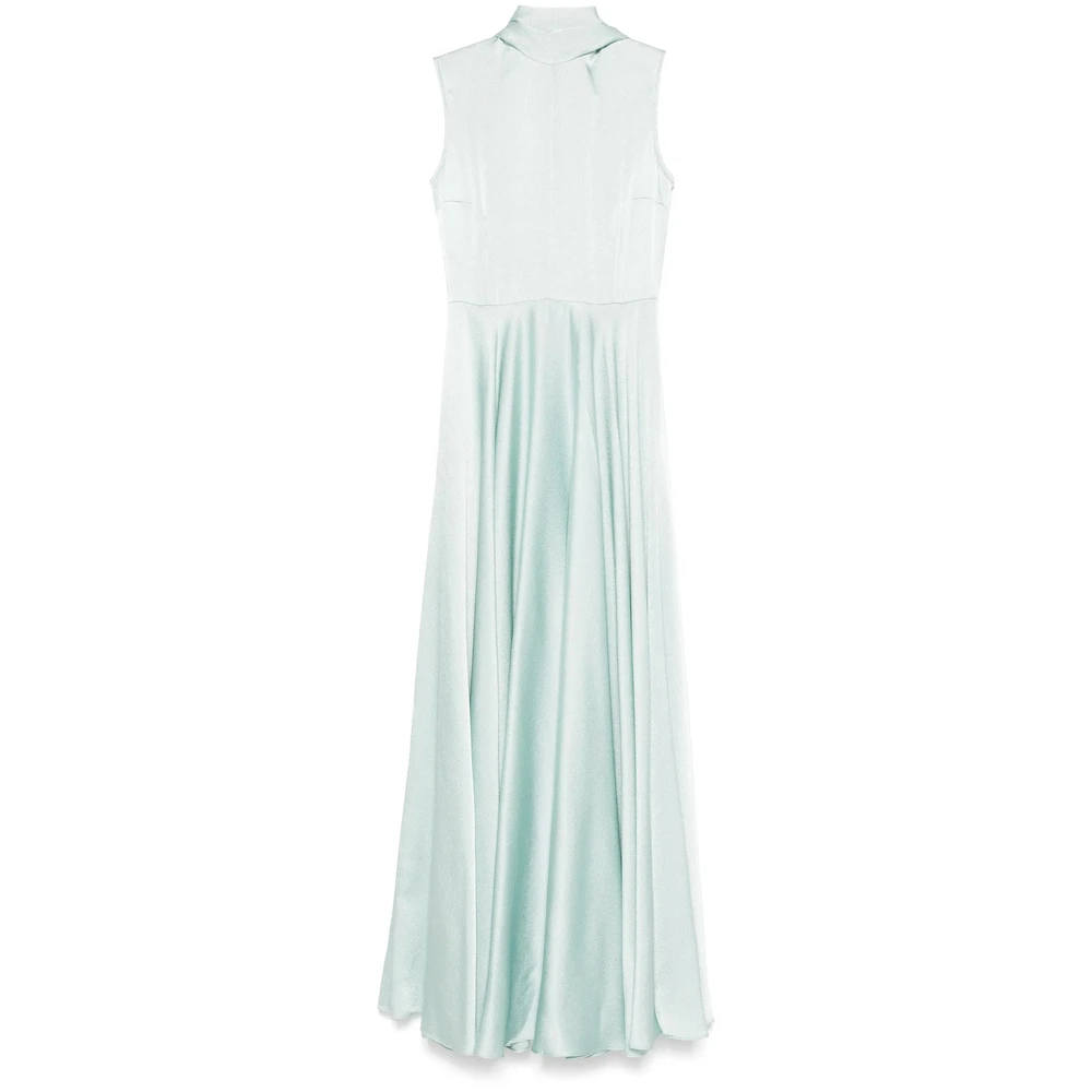 Solace London Aqua Blauwe Mouwloze Jurk met Bevestigde Sjaal Blue Dames