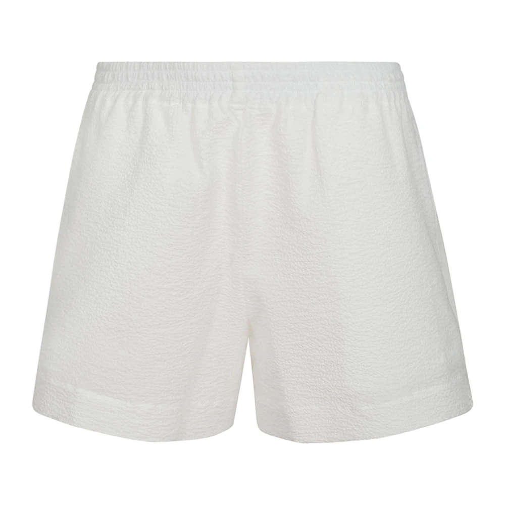 MC2 Saint Barth Witte Katoenen Elastische Taille Shorts White Dames