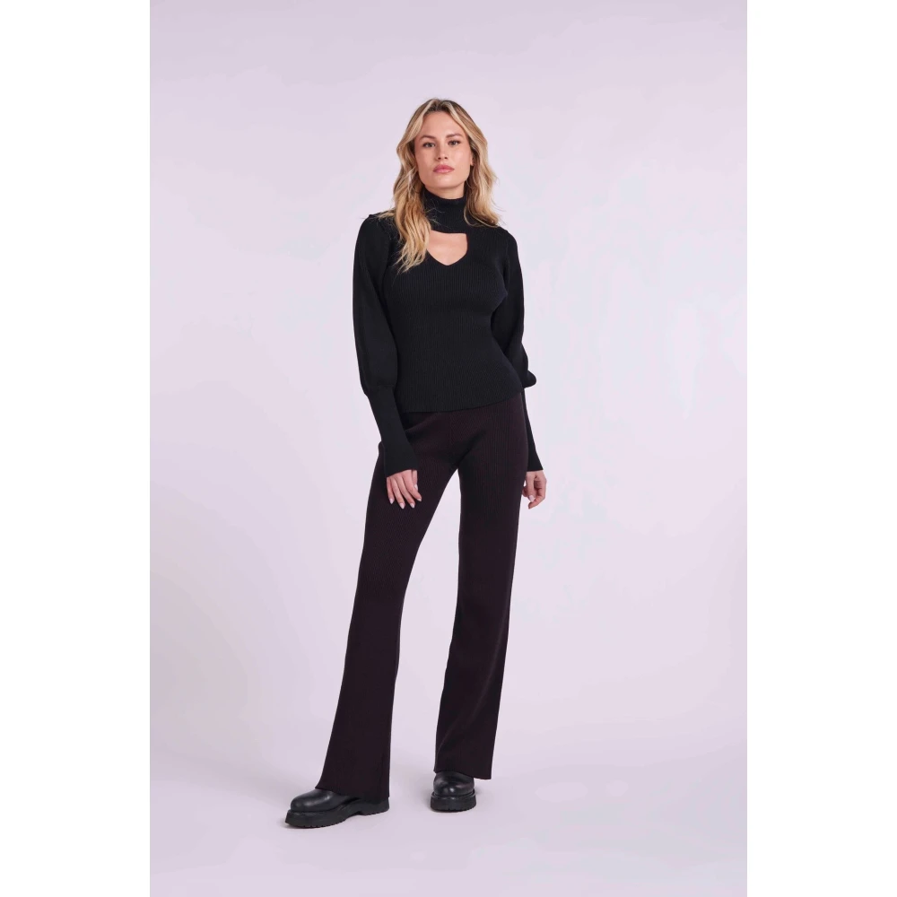 4Giveness Gebreide Flare Broek Fw25 Black Dames