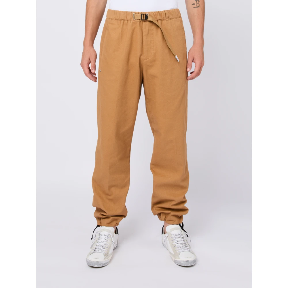 White Sand Kameelkatoenen broek met riem Brown Heren