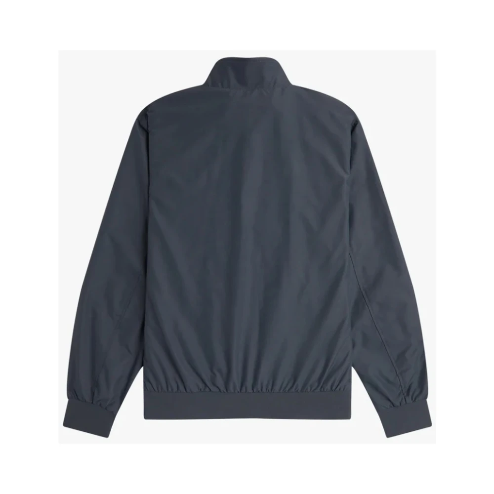 Fred Perry Sportieve Nylon Jas met Geribbelde Zoom Gray Heren