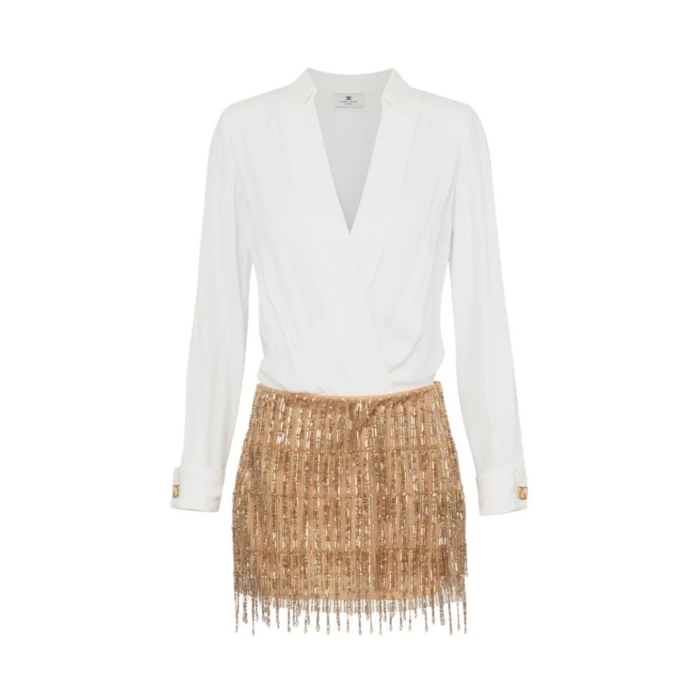 Elisabetta Franchi Elegante Jurk voor Speciale Gelegenheden Yellow Dames