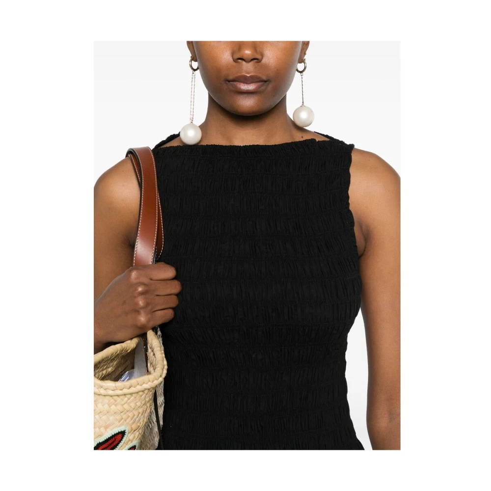 Faithfull the Brand Zwarte Mouwloze Wijdvallende Jurk Black Dames