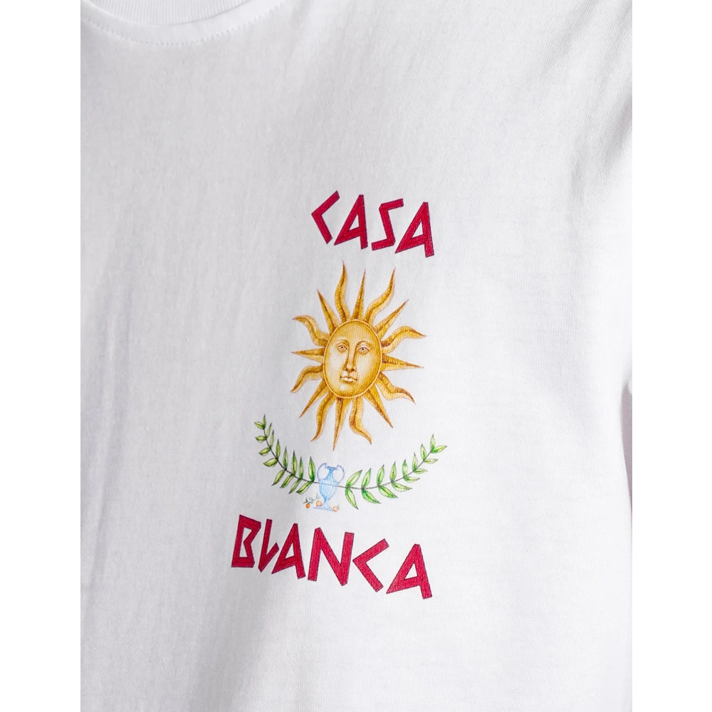 Casablanca Grieks-geïnspireerd Bedrukt T-shirt White Dames