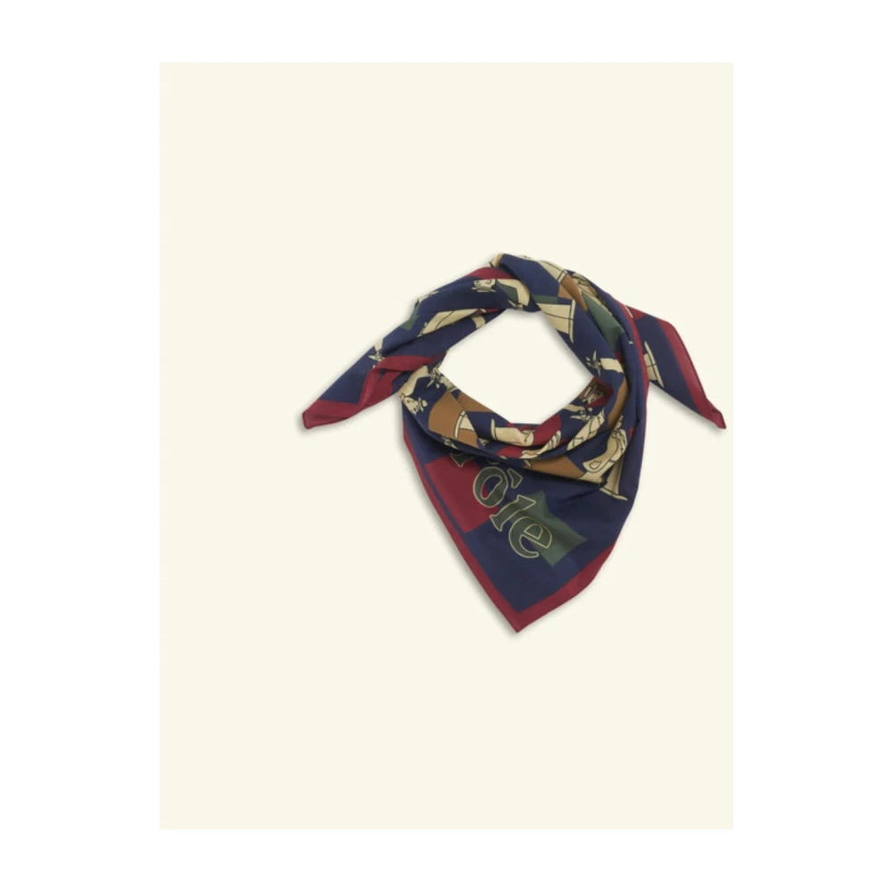 Drole de Monsieur Crillon Patroon Navy Katoenen Bandana Multicolor Dames