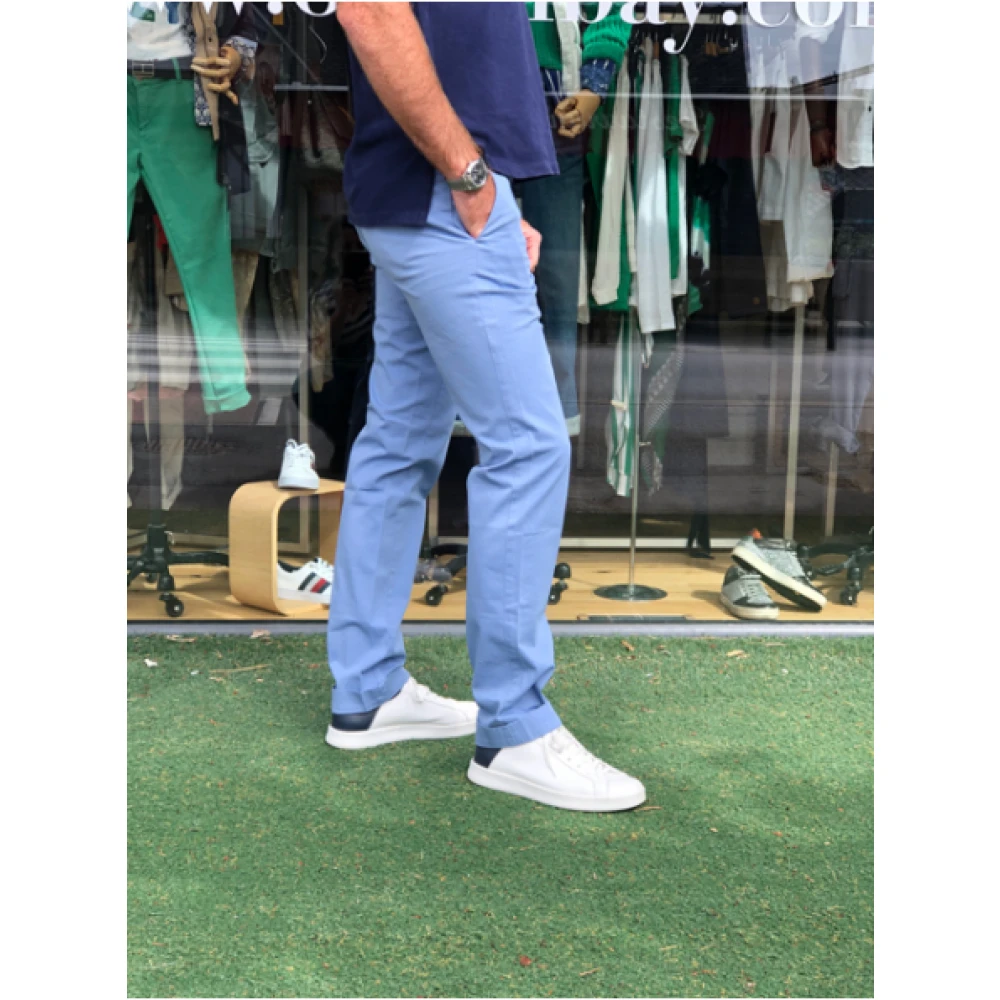 Mason's Katoenen Chino Broek met Comfortabele Pasvorm Blue Heren