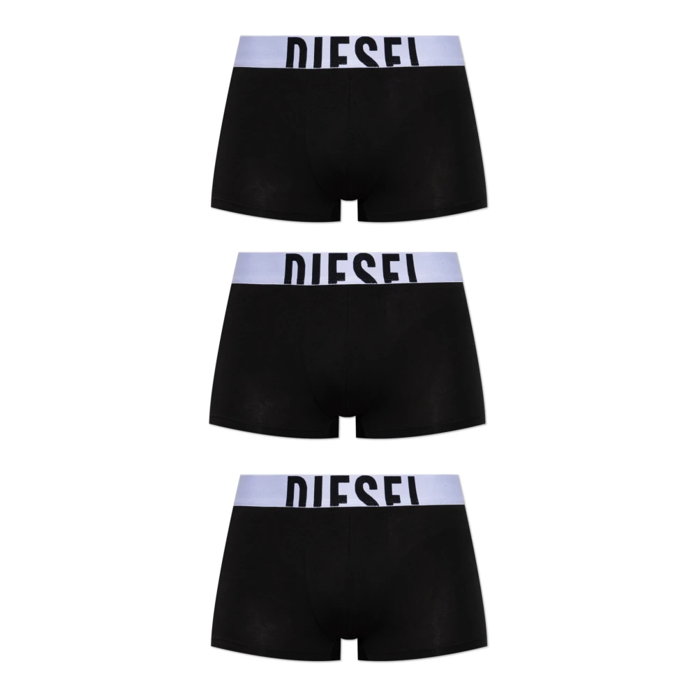 Diesel Herr Svart Underkläder M, Bomull, Three-Pack Av Boxer Briefs