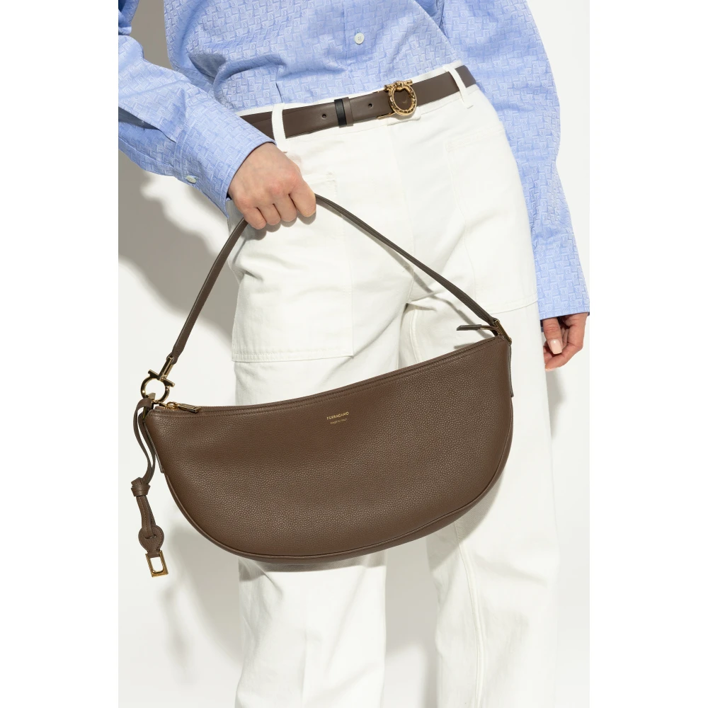 Salvatore Ferragamo Schoudertas Brown Dames