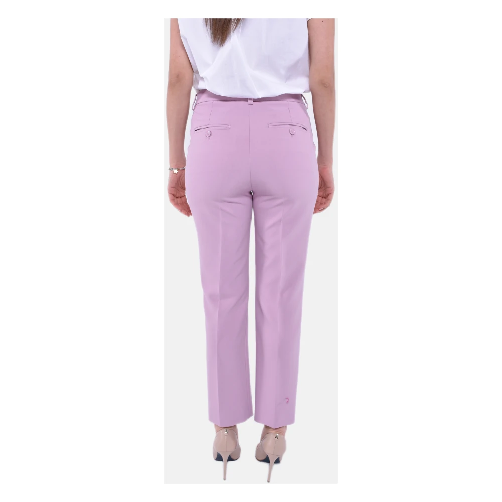 Max Mara Weekend Rechte Pijp Hoge Taille Enkellange Broek Pink Dames