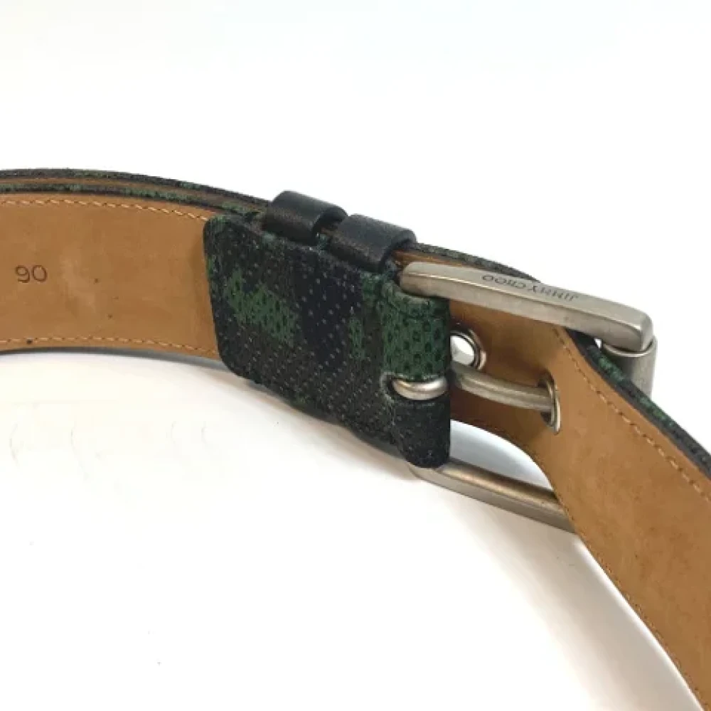 Jimmy Choo Pre-owned Fabric belts Green Dames