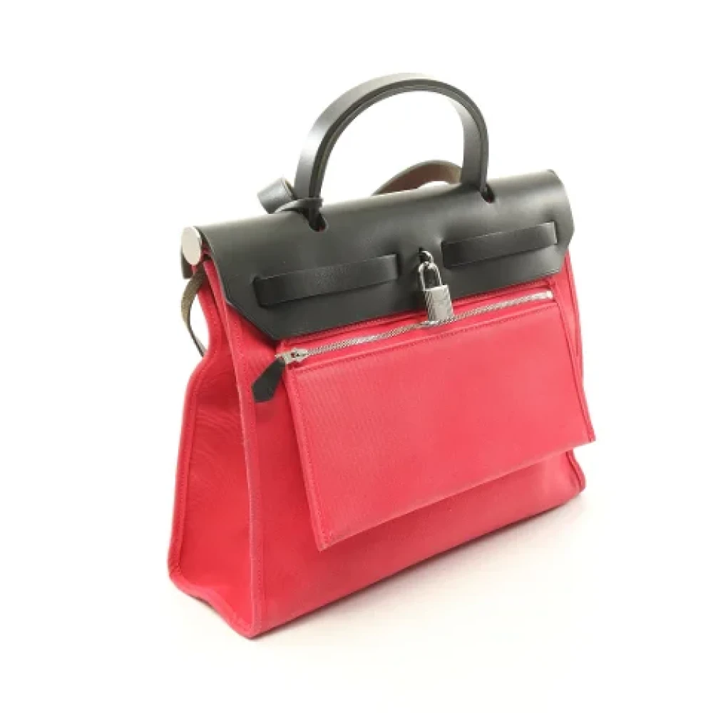 Hermès Vintage Pre-owned Cotton handbags Red Dames