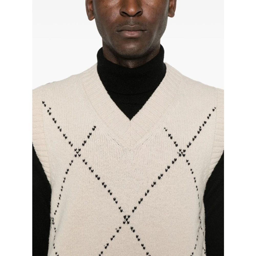 Eleventy Beige Wol Mouwloze Trui Beige Heren