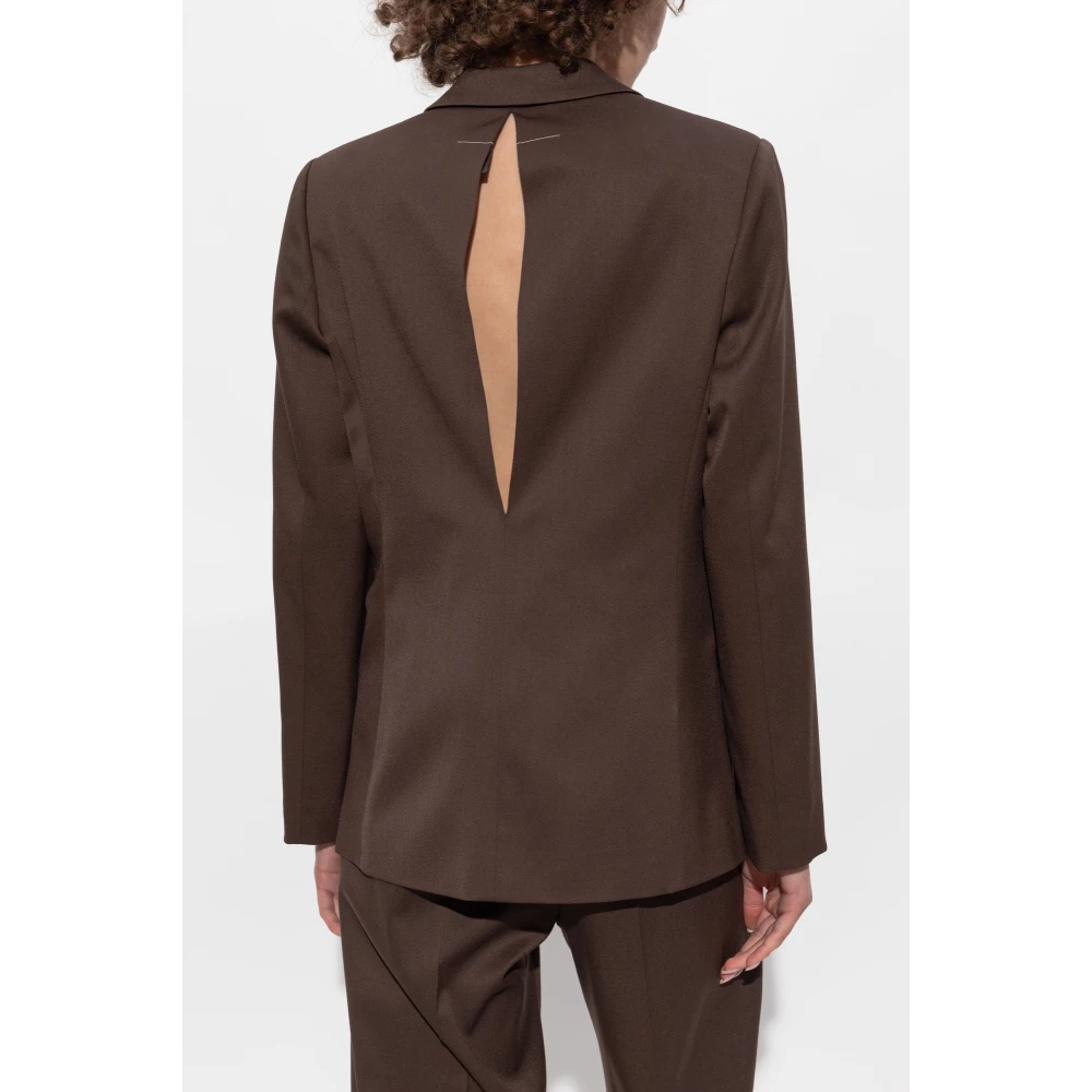 MM6 Maison Margiela Blazer met Cutout Brown Dames