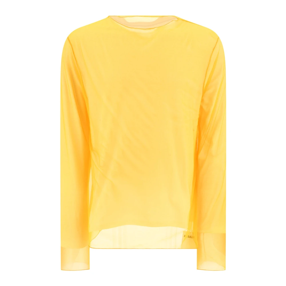 Jil Sander Gelaagd Katoenen T-shirt Yellow Dames