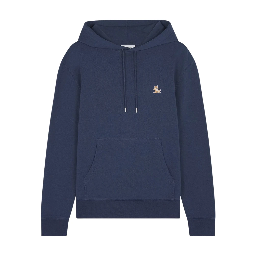 Maison Kitsuné Vos Katoenen Hoodie Sweatshirt Blue Heren