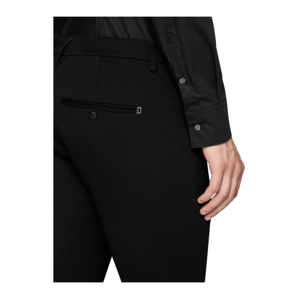 Dondup Zwarte Slim Chino Broek Black Heren