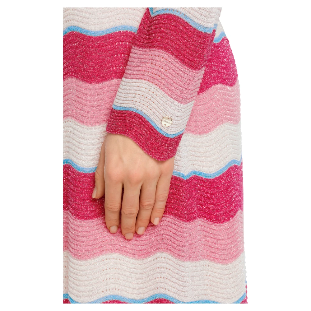 Marc Cain Golfpatroon Gebreide Jurk Multicolor Dames