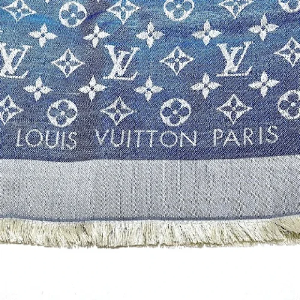 Louis Vuitton Vintage Pre-owned Silk scarves Blue Dames