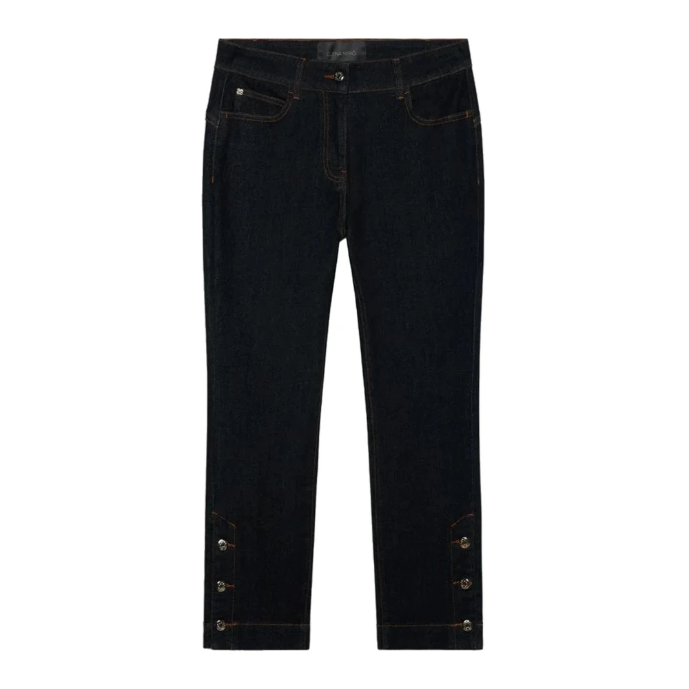 Elena Mirò Stijlvolle Broek met 100% Samenstelling Blue Dames