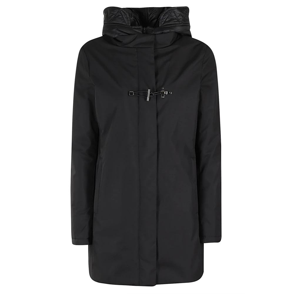 Fay Toggle Front Coat met Afneembare Staccabile Black Dames