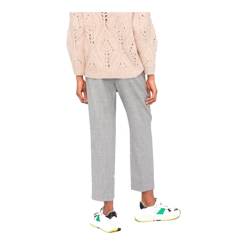 BRUNELLO CUCINELLI Korte wollen broek met zakken Gray Dames