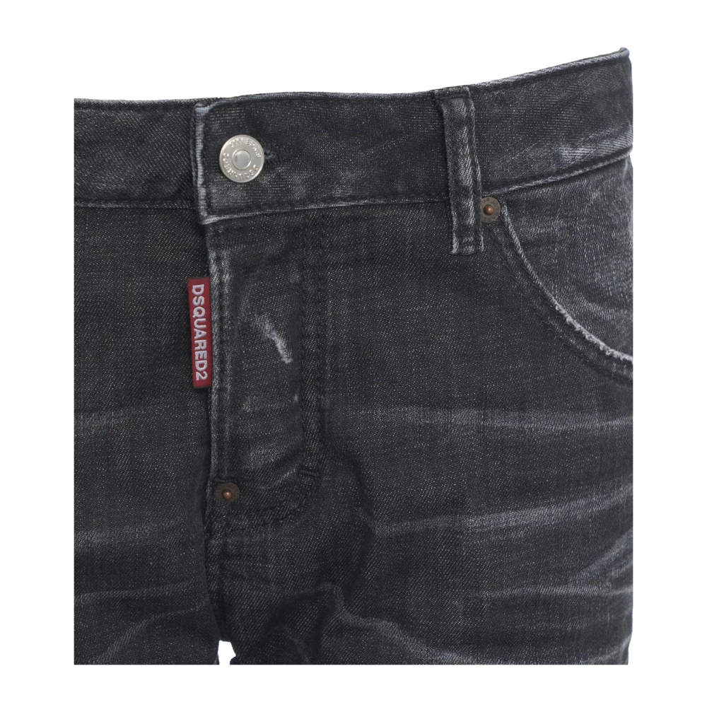 Dsquared2 Zwarte Slim Fit Distressed Jeans Black Dames