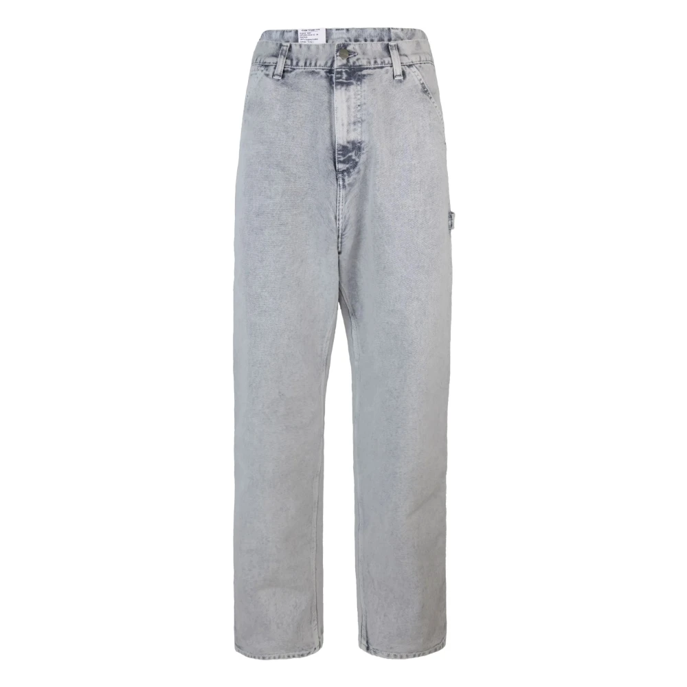 Carhartt Wip Men's Gray Straight Fit Jeans, W33, Black Single Knee Work Pant