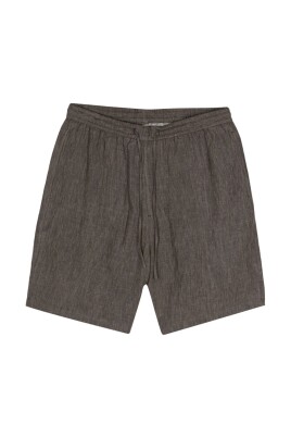 brown-linen-shorts-with-elastic-waist