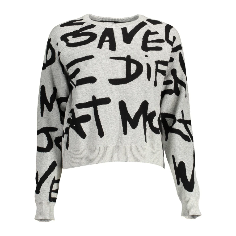 Desigual Women's Gray Contrast Detail Sweater