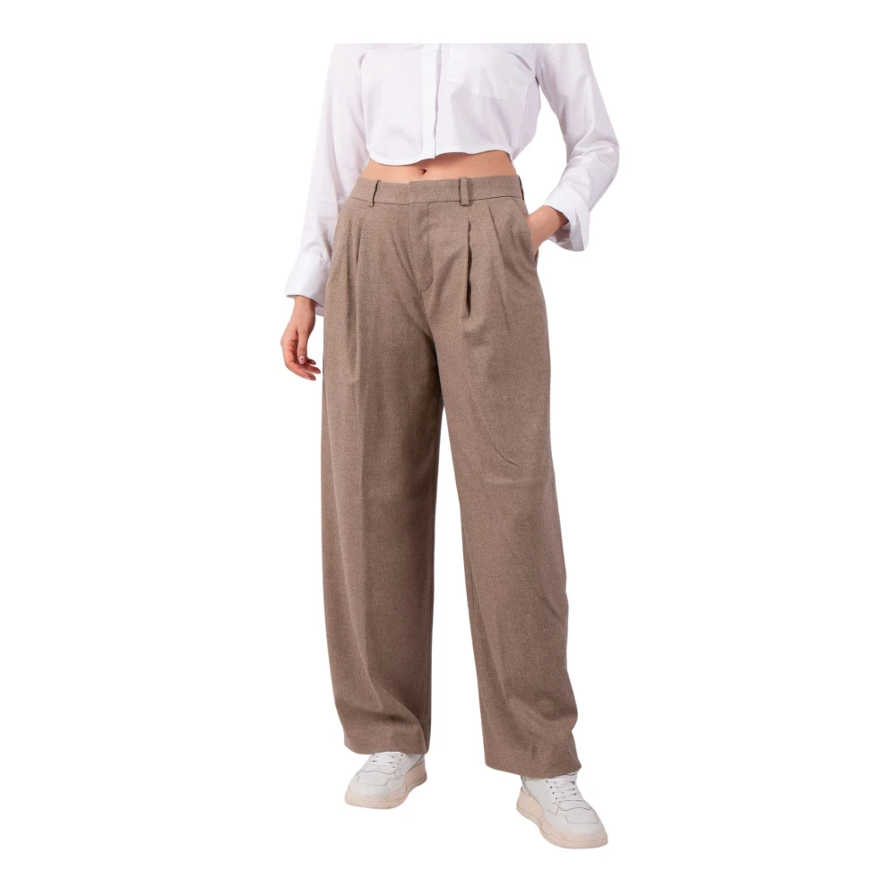 Drykorn Bruine Melange Ink Broek Brown Dames