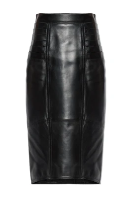 Nappa Midi Skirt