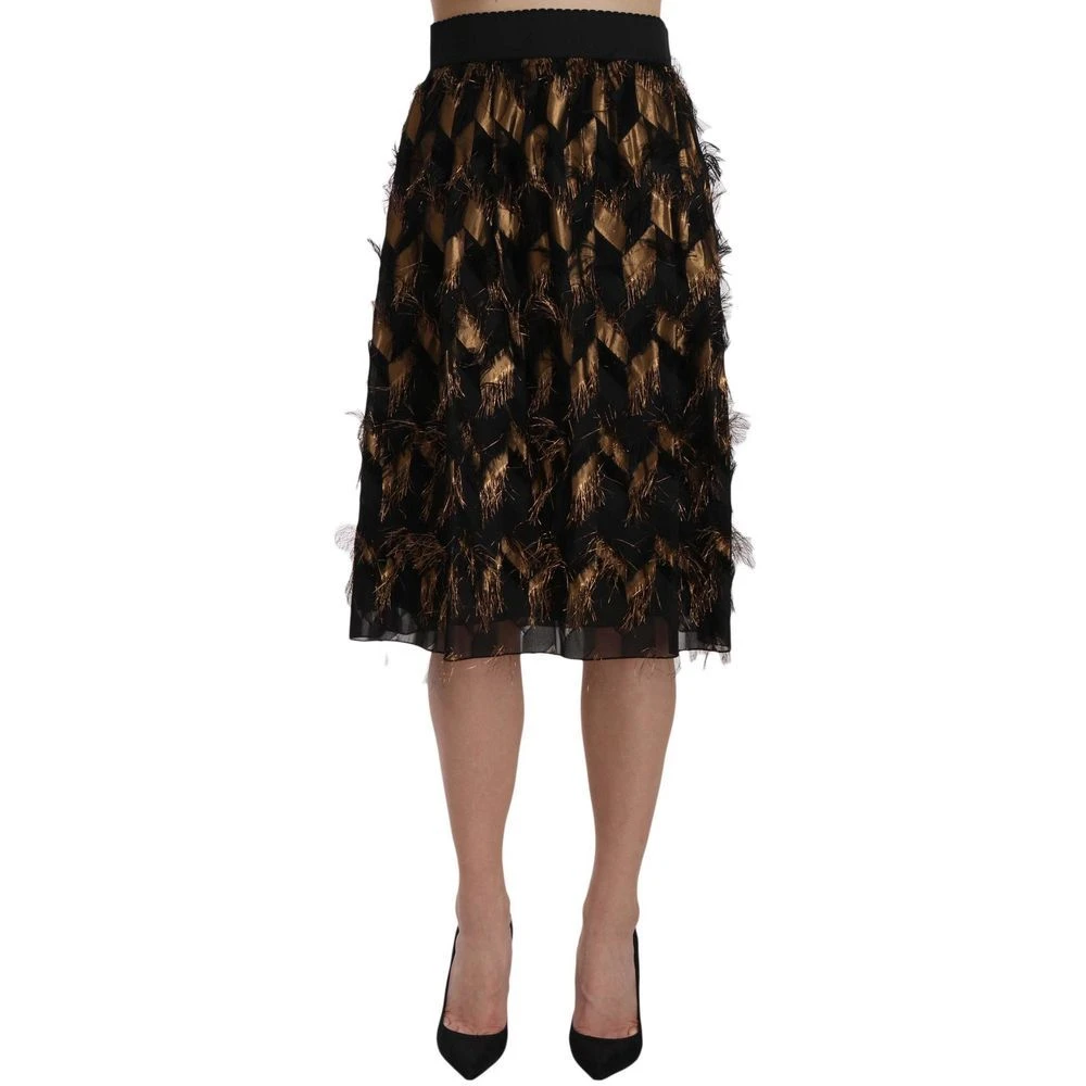 Dolce & Gabbana Multicolor Bicolor Silk Midi Skirt - Female - Midi Skirts - S - Skirts