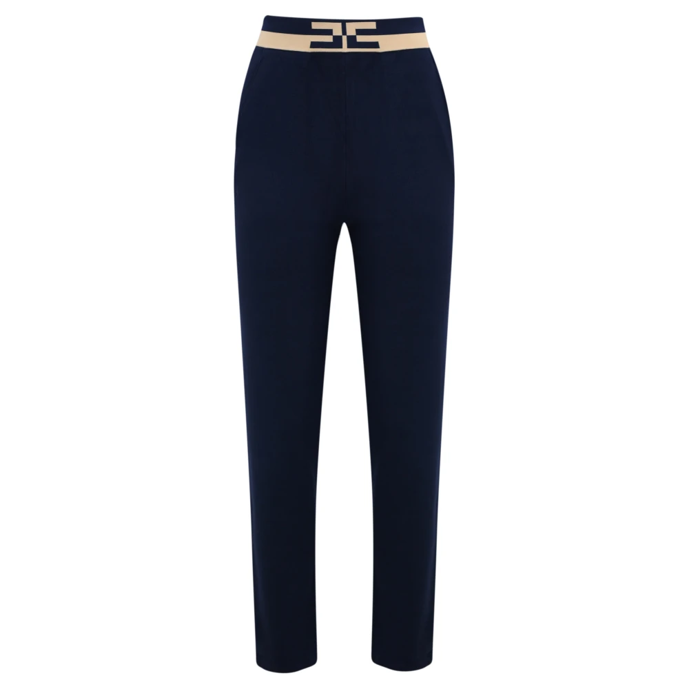 Elisabetta Franchi Viscose Damesbroek Navy Blauw Blue Dames
