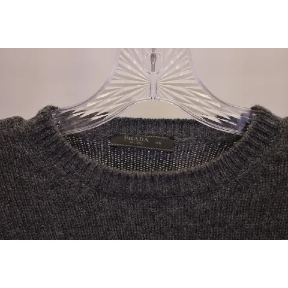 Prada Vintage Pre-owned Cashmere tops Gray Heren