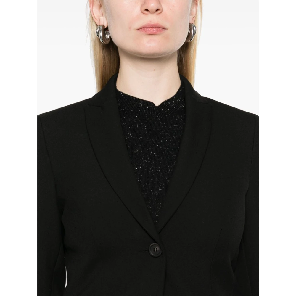 PESERICO Stijlvolle Jas in Trendy Ontwerp Black Dames