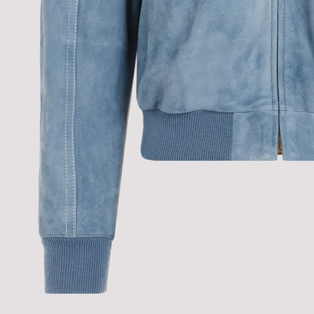 Chloé Blauw Suède Leren Jas Blue Dames
