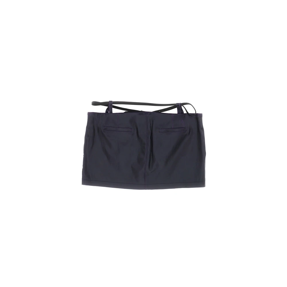 The Attico Mini rok in zwart satijn Black Dames