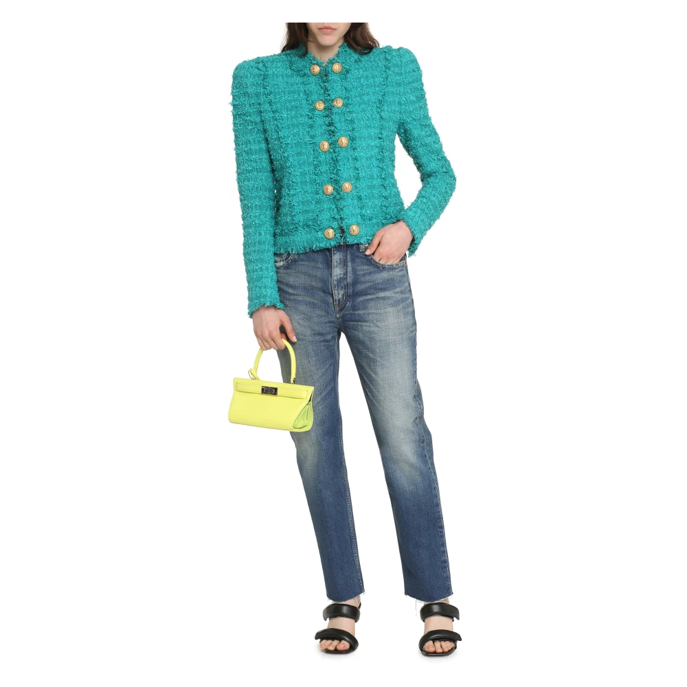 Balmain Stijlvolle Jas voor elke gelegenheid Green Dames