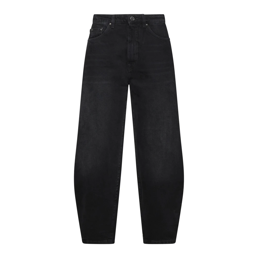 TotêMe Hoge Taille Zwarte Denim Jeans Black Dames