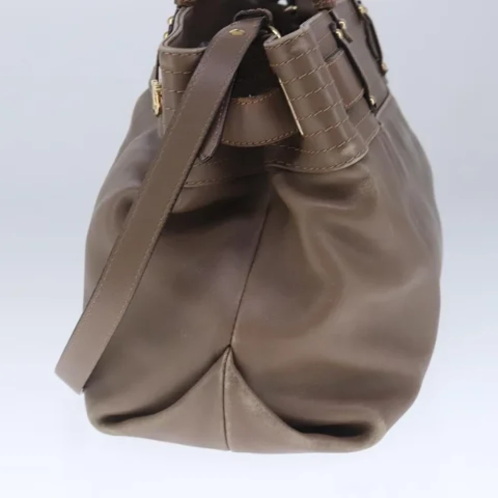 Salvatore Ferragamo Pre-owned Leather handbags Brown Dames