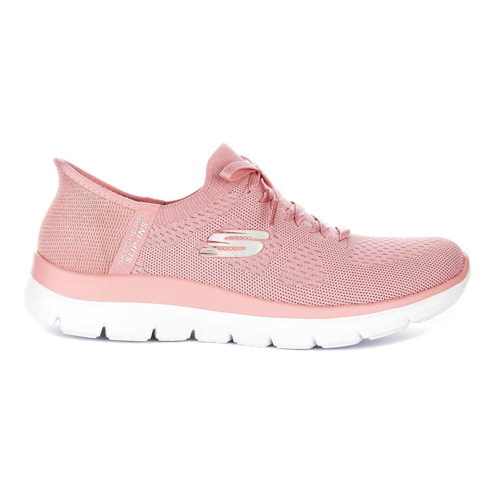 Skechers Women's Pink Sneakers, 5 Uk, Rose Mesh Trainers For
