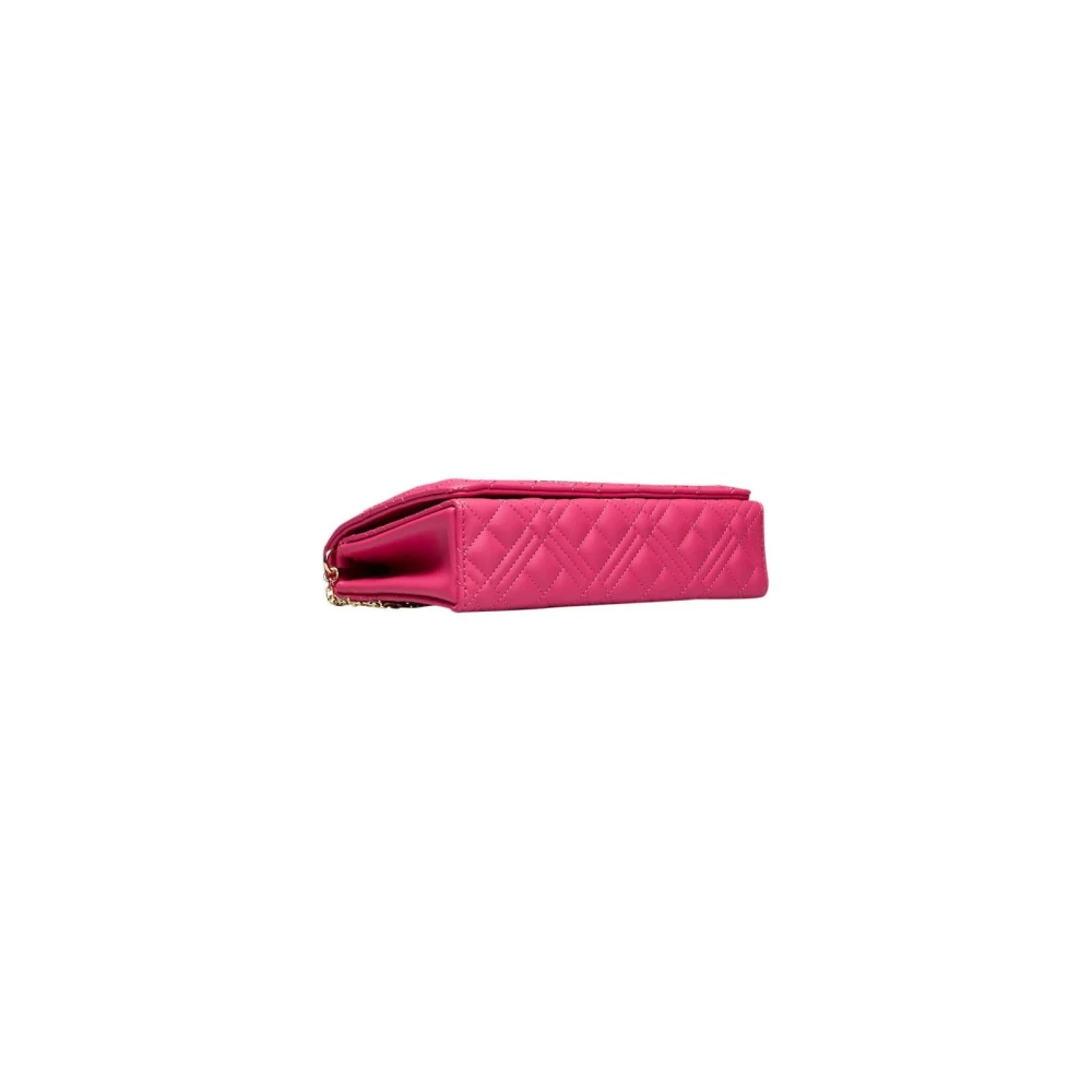 Love Moschino Schoudertas met Ketting en Logo Pink Dames