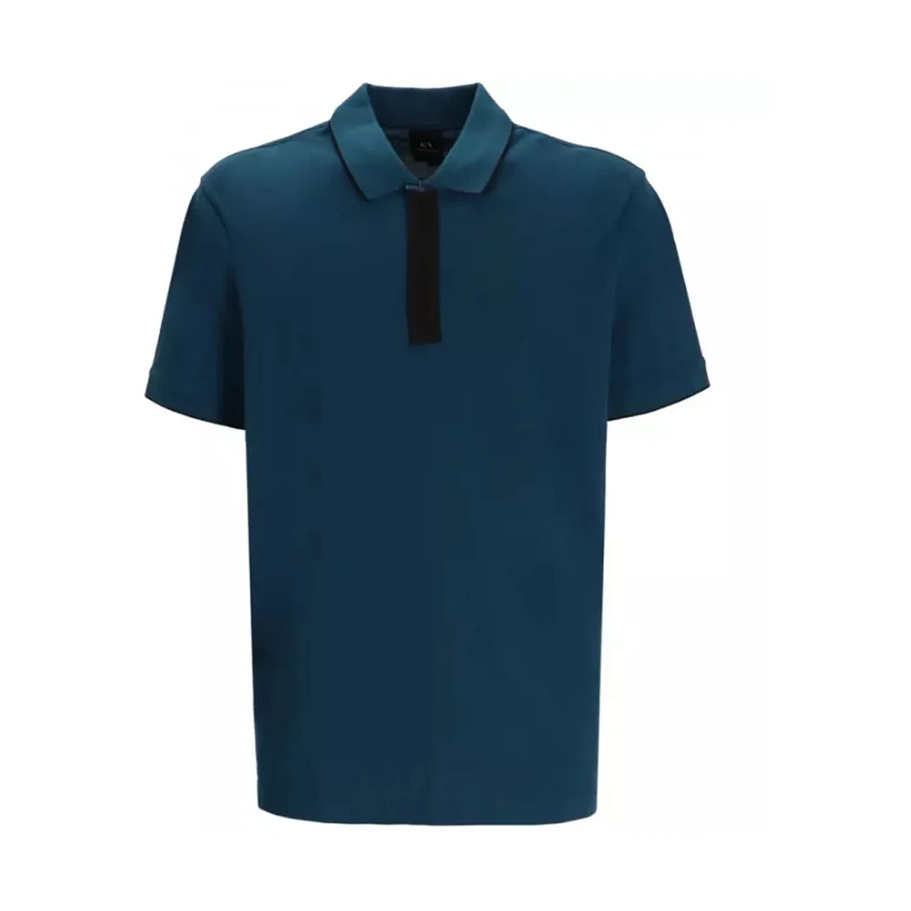 Armani Exchange Uomo Verde Polo Slim Fit Con Inserto A Bottoni