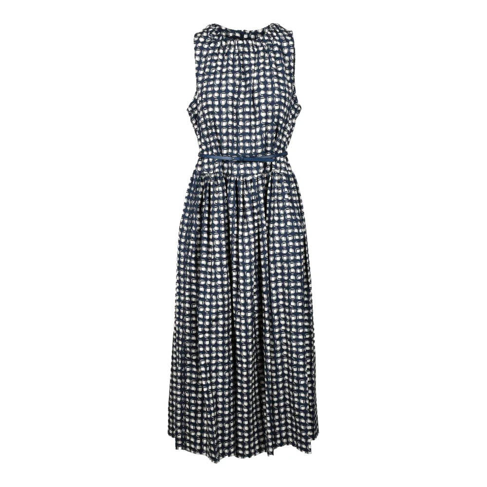 Max Mara Lange jurk met leren riem Multicolor Dames