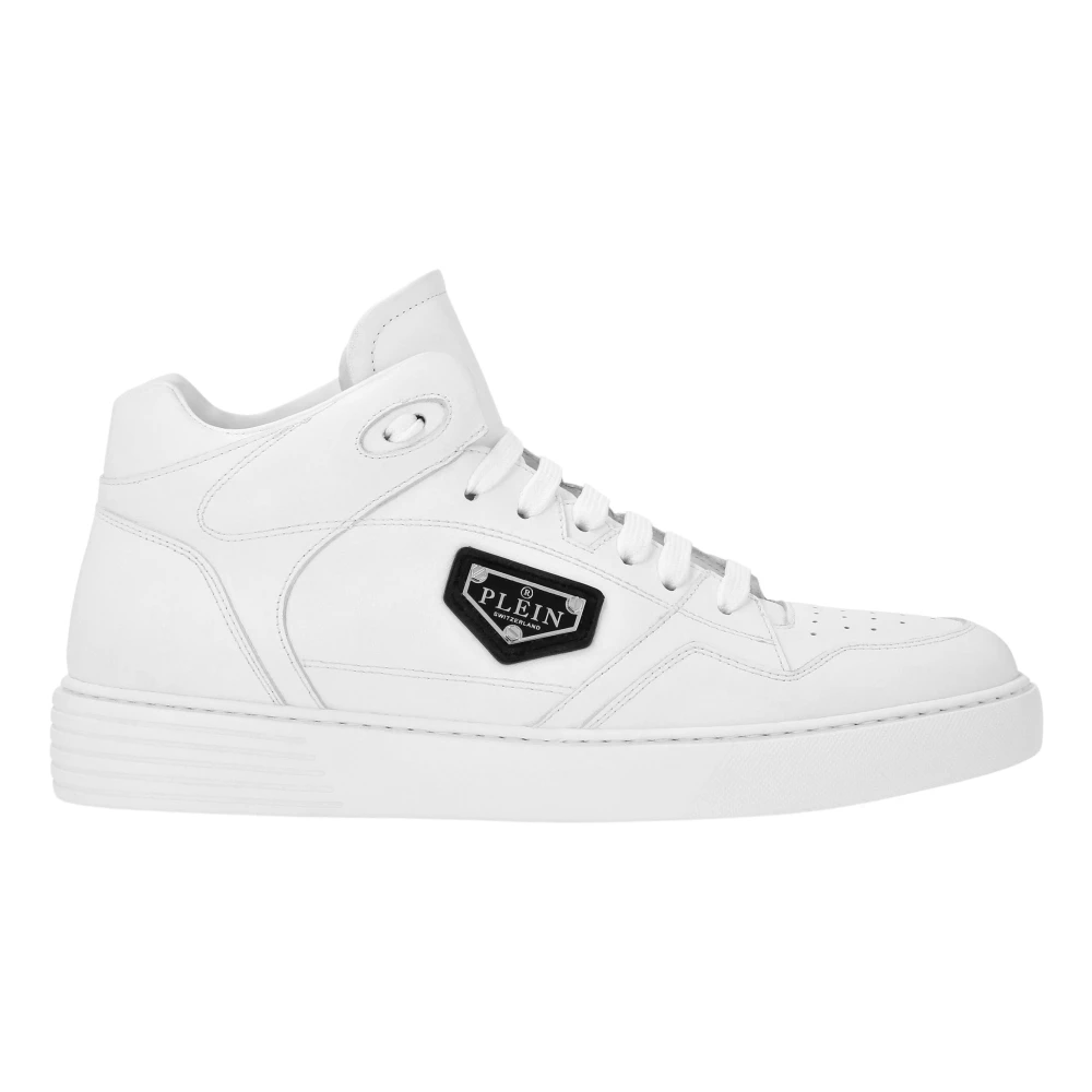 Philipp Plein Nappa Leather Mid Top Sneakers unisex Schoenen Wit
