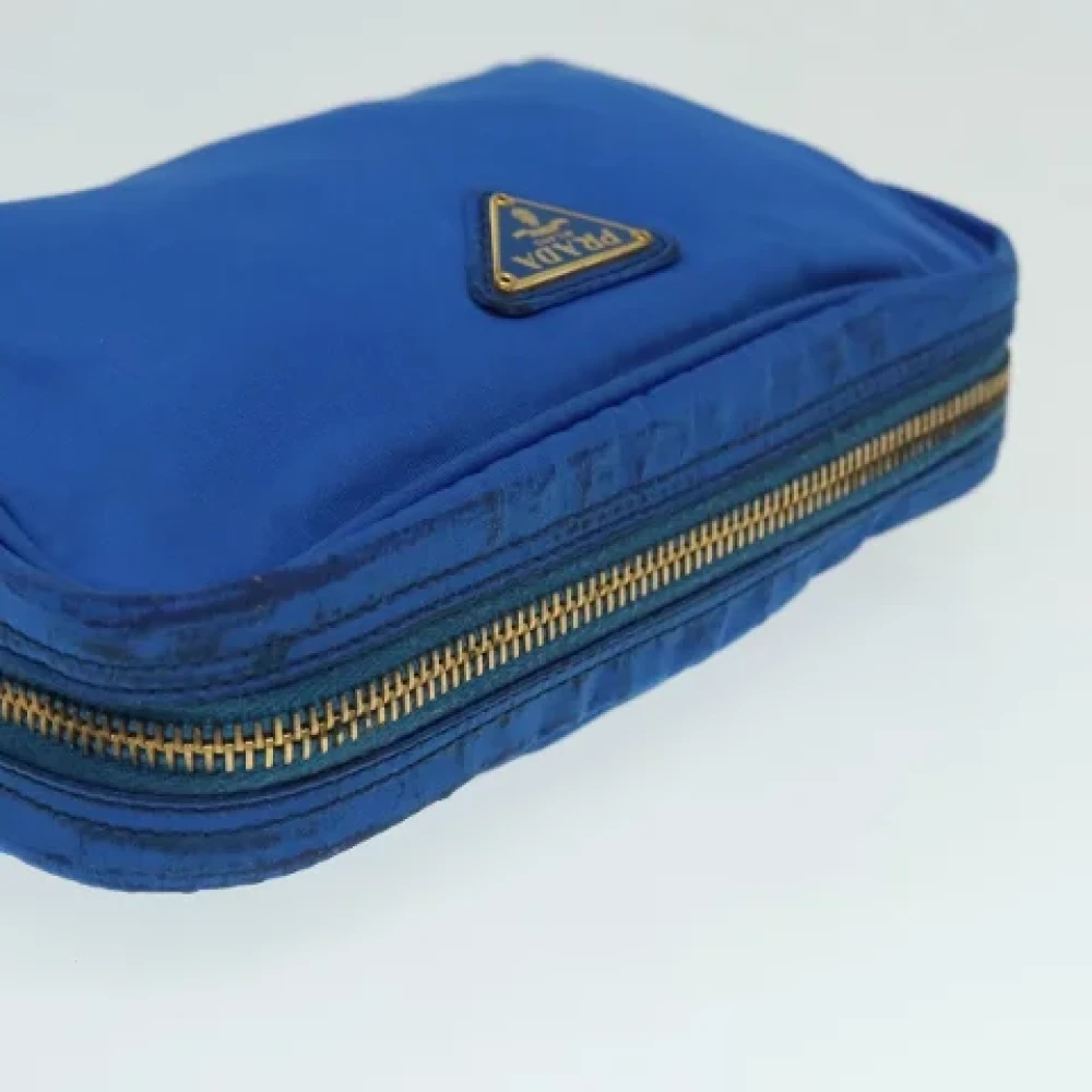 Prada Vintage Pre-owned Leather pouches Blue Dames