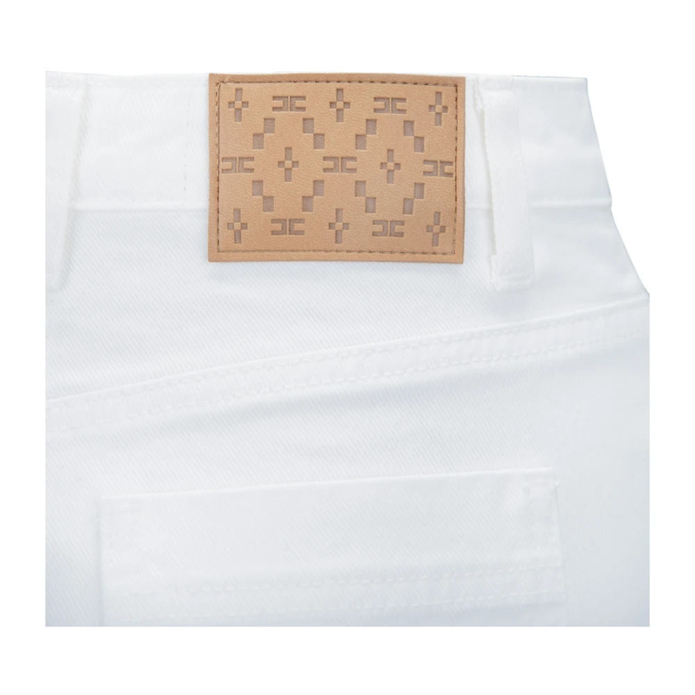 Elisabetta Franchi Denim Minirok met Rits Knoop White Dames