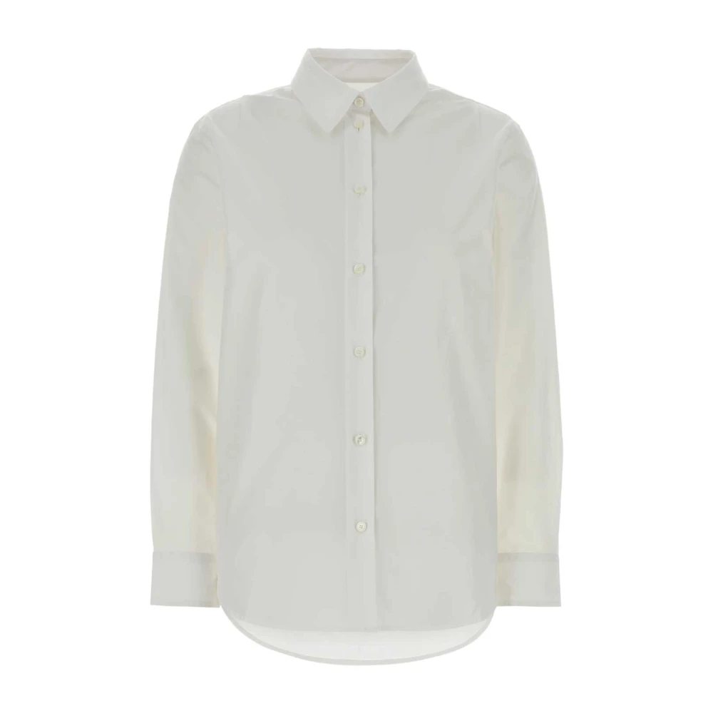Burberry Women's White Regular Fit Cotton Poplin Formal Shirt